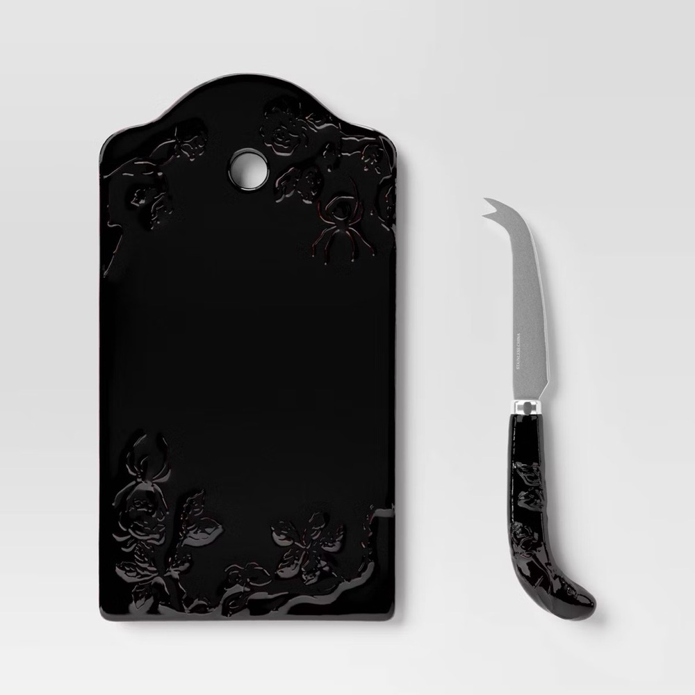 Stoneware nwt Cheese Board with Knife - Threshold gothic